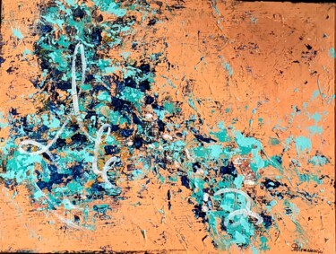 Pittura intitolato "THE  BLUE  WALK  2" da Maggie Romanovici, Opera d'arte originale, Acrilico Montato su Telaio per barella…