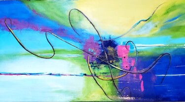 Картина под названием "HIDDEN  CASTLE" - Maggie Romanovici, Подлинное произведение искусства, Акрил Установлен на Деревянная…