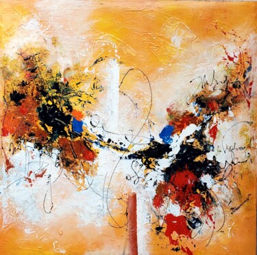 Painting titled "JOY  5" by Maggie Romanovici, Original Artwork, Acrylic Mounted on Wood Stretcher frame