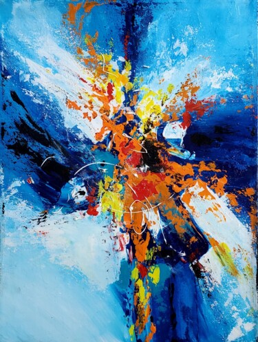 Картина под названием "JOY  6" - Maggie Romanovici, Подлинное произведение искусства, Акрил Установлен на Деревянная рама дл…