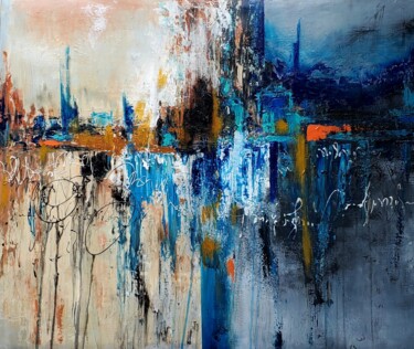 Pintura titulada "RAIN  IN  AMSTERDAM" por Maggie Romanovici, Obra de arte original, Acrílico Montado en Bastidor de camilla…