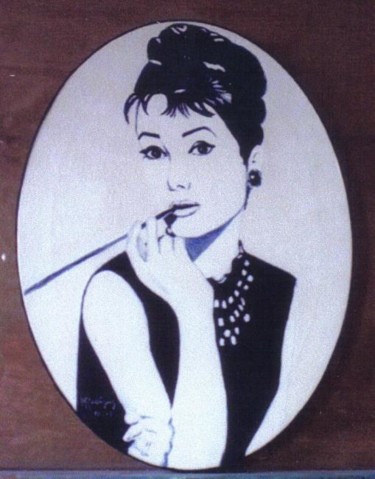 Peinture intitulée "Audrey Hepburn" par Marguerite Rodriguez, Œuvre d'art originale, Huile