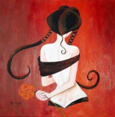 Peinture intitulée "Geisha" par Marguerite Rodriguez, Œuvre d'art originale, Huile