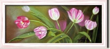 Peinture intitulée "Tulipes" par Marguerite Rodriguez, Œuvre d'art originale, Huile