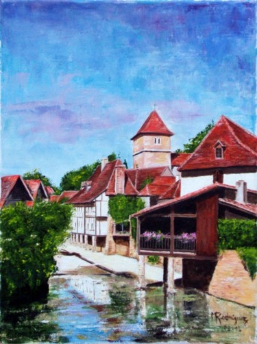 Peinture intitulée "salies-de-bearn-" par Marguerite Rodriguez, Œuvre d'art originale, Acrylique