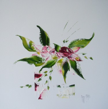 Peinture intitulée "fleurs" par Maggy Marie, Œuvre d'art originale, Huile