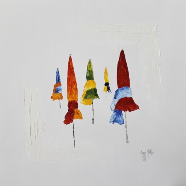 Peinture intitulée "parasols" par Maggy Marie, Œuvre d'art originale, Huile