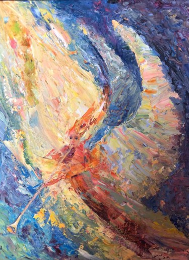 Painting titled "Angel / Ангел" by Tara German, Original Artwork, Oil