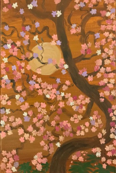 Painting titled "Сакура / Sakura" by Tara German, Original Artwork, Oil