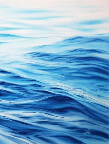 Painting titled "Waves and seascape…" by Svetlana Lileeva, Original Artwork, Watercolor