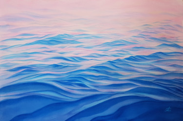 Schilderij getiteld "Waves and seascape…" door Svetlana Lileeva, Origineel Kunstwerk, Aquarel