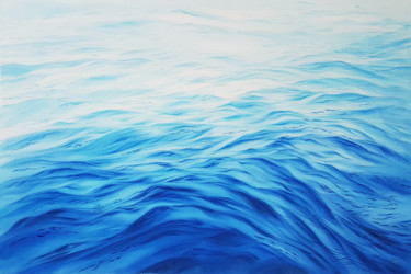Painting titled "Seascape with calm…" by Svetlana Lileeva, Original Artwork, Watercolor