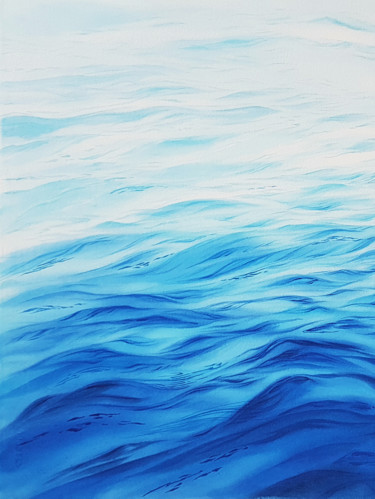 Картина под названием "Seascape with waves…" - Svetlana Lileeva, Подлинное произведение искусства, Акварель
