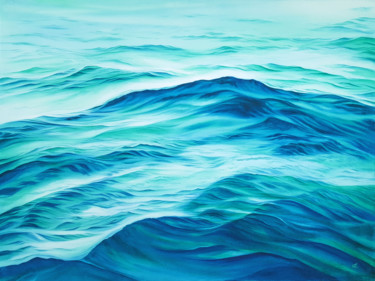 Painting titled "Tropical seascape w…" by Svetlana Lileeva, Original Artwork, Watercolor