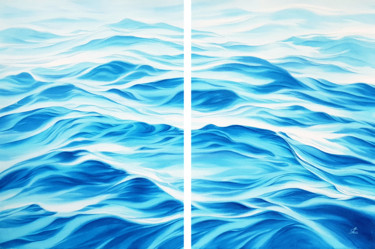 Peinture intitulée "Diptych Seascape wi…" par Svetlana Lileeva, Œuvre d'art originale, Aquarelle
