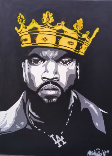 Painting titled "King of LA" by Magikgui, Original Artwork, Acrylic Mounted on Wood Stretcher frame