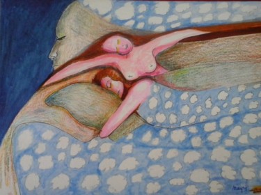 Dessin intitulée "Mais qui rêve ?" par Magil, Œuvre d'art originale, Marqueur