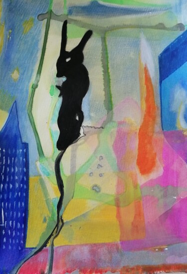 Peinture intitulée "numéro 6 Le chat no…" par Magil, Œuvre d'art originale, Acrylique