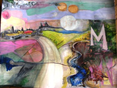Painting titled "M la route" by Magil, Original Artwork, Oil