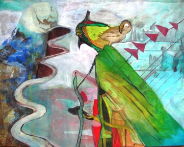 Peinture intitulée "La sorcière" par Magil, Œuvre d'art originale