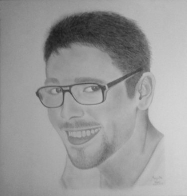 Drawing titled "Jeune homme" by Magistin, Original Artwork, Pencil