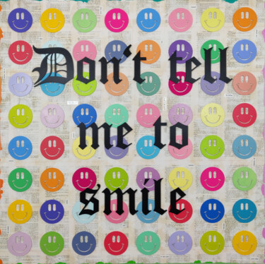Malerei mit dem Titel "Society Smile" von Magmagmag, Original-Kunstwerk, Sprühfarbe