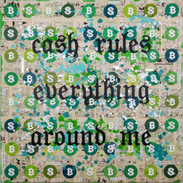 Malerei mit dem Titel "Cash is King" von Magmagmag, Original-Kunstwerk, Acryl