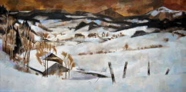 Peinture intitulée "Landscape painting…" par Magnetic Studio, Œuvre d'art originale