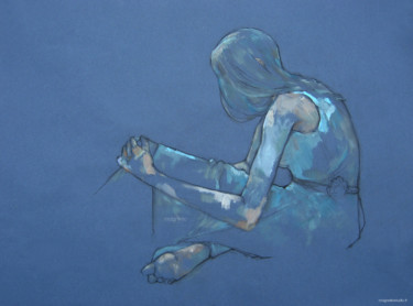 Peinture intitulée "Blue soul searching" par Magnetic Studio, Œuvre d'art originale, Acrylique