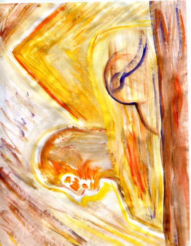 Schilderij getiteld "Sphinx" door Timothy Voigt, Origineel Kunstwerk, Acryl