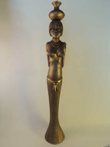 Sculpture titled "Africagirl" by Magoti, Original Artwork, Ceramics