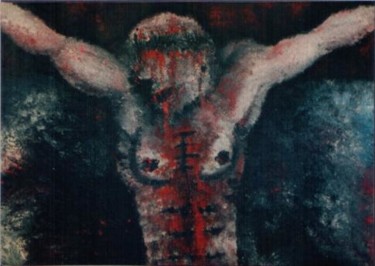 Peinture intitulée "crucifiction" par Damien Maguerre, Œuvre d'art originale