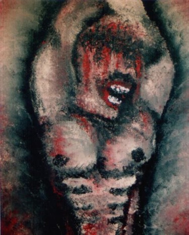 Peinture intitulée "crucifié" par Damien Maguerre, Œuvre d'art originale