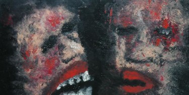 Peinture intitulée "Deux morts... (Homm…" par Damien Maguerre, Œuvre d'art originale