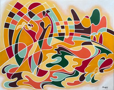 제목이 "Copacabana"인 미술작품 Maguy Vaz (50nuancesdemarguerite)로, 원작, 아크릴 나무 들것 프레임에 장착됨