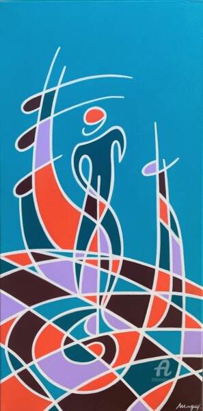 Painting titled "Drive" by Maguy Vaz (50nuancesdemarguerite), Original Artwork, Acrylic Mounted on Wood Stretcher frame