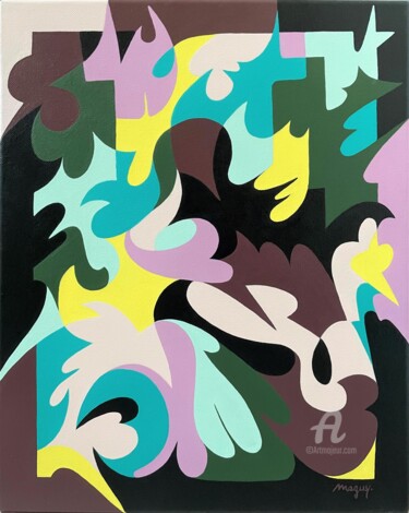Malerei mit dem Titel "Pensée ouverte" von Maguy Vaz (50nuancesdemarguerite), Original-Kunstwerk, Acryl Auf Keilrahmen aus H…