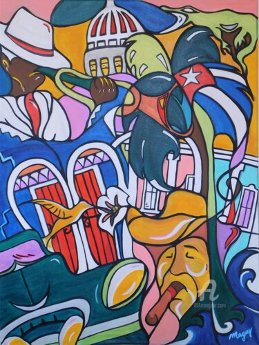 绘画 标题为“Cuba” 由Maguy Vaz (50nuancesdemarguerite), 原创艺术品, 丙烯