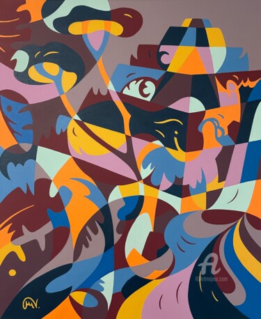 Картина под названием "Ceiba" - Maguy Vaz (50nuancesdemarguerite), Подлинное произведение искусства, Акрил Установлен на Дер…