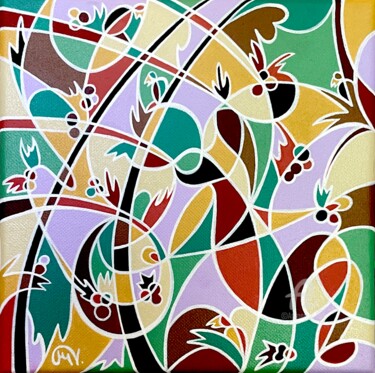 Peinture intitulée "Cherry II" par Maguy Vaz (50nuancesdemarguerite), Œuvre d'art originale, Acrylique Monté sur Châssis en…