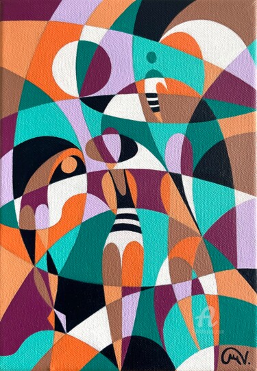 Картина под названием "Swimmers III" - Maguy Vaz (50nuancesdemarguerite), Подлинное произведение искусства, Акрил Установлен…
