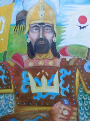 Картина под названием "Чингисхан" - Arhunola, Подлинное произведение искусства, Масло