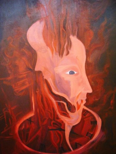 Painting titled "le temp" by Mahcer, Original Artwork