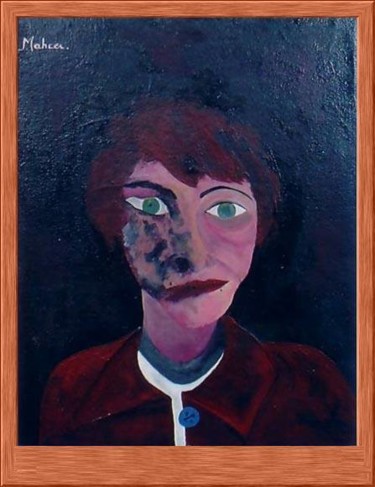 Peinture intitulée "Autoportrait" par Mahcer, Œuvre d'art originale