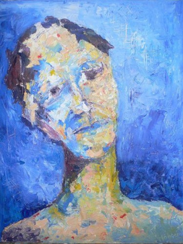 Painting titled "autoportraie_copie.…" by Mahcer, Original Artwork