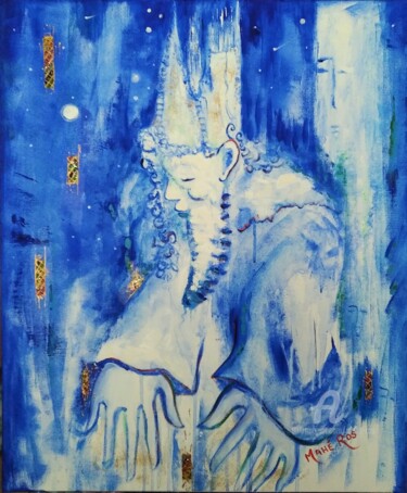 Ζωγραφική με τίτλο "Sagesse intérieure" από Mahé Ros, Αυθεντικά έργα τέχνης, Ακρυλικό Τοποθετήθηκε στο Ξύλινο φορείο σκελετό