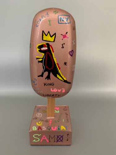 Ice Cream Basquiat Sculpture intitulée "Ice Cream Basquiat" par Mahelle, Œuvre d'art originale, Résine