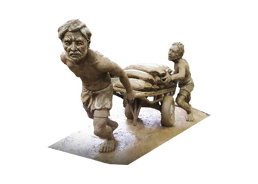 Скульптура под названием "The Struggle" - Mahesh Chathuranga Ekanayake, Подлинное произведение искусства, Смола