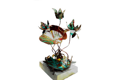 Sculptuur getiteld "Lotus Blooms" door Mahesh Chathuranga Ekanayake, Origineel Kunstwerk, Metalen