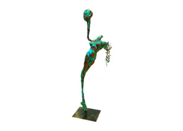 Skulptur mit dem Titel "Conquering Man" von Mahesh Chathuranga Ekanayake, Original-Kunstwerk, Metalle